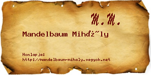 Mandelbaum Mihály névjegykártya